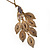 Long Exquisite 'Peacock' Pendant Necklace In Gold Plated Metal - 80cm Length (8cm extension) - view 4