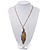 Long Exquisite 'Peacock' Pendant Necklace In Gold Plated Metal - 80cm Length (8cm extension) - view 2