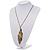 Long Exquisite 'Peacock' Pendant Necklace In Gold Plated Metal - 80cm Length (8cm extension) - view 8