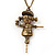 Bronze Metal 'Scarecrow' Pendant Necklace - 70cm Length (6cm extension)