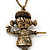 Bronze Metal 'Scarecrow' Pendant Necklace - 70cm Length (6cm extension) - view 3