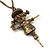Bronze Metal 'Scarecrow' Pendant Necklace - 70cm Length (6cm extension) - view 4