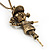 Bronze Metal 'Scarecrow' Pendant Necklace - 70cm Length (6cm extension) - view 5