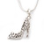Stylish Diamante 'Shoe' Pendant Necklace In Rhodium Plated Metal - 40cm Length & 4cm Extension - view 5