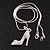 Stylish Diamante 'Shoe' Pendant Necklace In Rhodium Plated Metal - 40cm Length & 4cm Extension - view 4