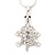 Cute Crystal 'Turtle' Pendant Pendant Necklace In Rhodium Plated Metal - 40cm Length & 4cm Extension - view 4