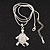 Cute Crystal 'Turtle' Pendant Pendant Necklace In Rhodium Plated Metal - 40cm Length & 4cm Extension - view 3