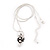 Small Black Enamel Diamante 'Seahorse' Pendant Necklace In Rhodium Plated Metal - 40cm Length & 4cm Extension - view 6
