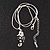 Small Black Enamel Diamante 'Seahorse' Pendant Necklace In Rhodium Plated Metal - 40cm Length & 4cm Extension - view 5