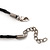 Silver Plated 'Eagle' Pendant On Black Leather Style Cord Necklace - 40cm Length & 4cm Extension - view 4