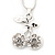 Clear Crystal 'Cherry' Pendant Necklace In Rhodium Plated Metal - 40cm Length & 4cm Extension - view 4