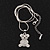 Cute Diamante 'Teddy Bear' Pendant Necklace In Rhodium Plated Metal - 40cm Length & 4cm Extension - view 3