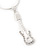 Diamante 'Guitar' Pendant Necklace In Silver Plated Metal - 40cm Length (5cm extension) - view 5