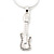 Diamante 'Guitar' Pendant Necklace In Silver Plated Metal - 40cm Length (5cm extension) - view 4