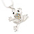 AB Crystal 'Leaping Frog' Pendant Necklace In Rhodium Plated Metal - 40cm Length & 4cm Extension - view 6