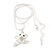 AB Crystal 'Leaping Frog' Pendant Necklace In Rhodium Plated Metal - 40cm Length & 4cm Extension - view 7