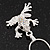 AB Crystal 'Leaping Frog' Pendant Necklace In Rhodium Plated Metal - 40cm Length & 4cm Extension - view 2