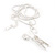 Clear Crystal 'Scissors' Pendant Necklace In Silver Plated Metal - 40cm Length with 4cm extension - view 5