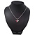 Small Magenta Crystal 'Butterfly' Pendant Necklace In Silver Plating - 40cm Length - view 7