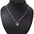 Small Magenta Crystal 'Butterfly' Pendant Necklace In Silver Plating - 40cm Length - view 4