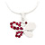 Small Magenta Crystal 'Butterfly' Pendant Necklace In Silver Plating - 40cm Length - view 3