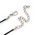 Burn Silver Turquoise Stone 'Flower' Pendant On Black Cotton Cord Necklace - 40cm Length/ 7cm Extension - view 3