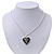 Silver Plated Black 'Heart' Locket Pendant Necklace - 44cm Length/ 4cm Extension - view 5