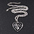Silver Plated Black 'Heart' Locket Pendant Necklace - 44cm Length/ 4cm Extension - view 3