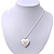 Silver Plated White 'Heart' Locket Pendant Necklace - 44cm Length/ 4cm Extension - view 6