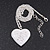Silver Plated White 'Heart' Locket Pendant Necklace - 44cm Length/ 4cm Extension - view 3