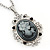 Long Crystal Grey Oval 'Cameo' Pendant Necklace In Silver Plating - 72cm Length/ 9cm Extension - view 4