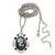 Long Crystal Grey Oval 'Cameo' Pendant Necklace In Silver Plating - 72cm Length/ 9cm Extension - view 5