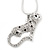 Silver Plated Diamante 'Leopard' Pendant Necklace - 40cm Length - view 3