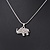 Silver Plated Diamante 'Elephant' Pendant Necklace - 40cm Length - view 5