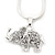 Silver Plated Diamante 'Elephant' Pendant Necklace - 40cm Length - view 2
