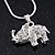 Silver Plated Diamante 'Elephant' Pendant Necklace - 40cm Length - view 4