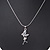 Silver Plated CZ 'Fairy' Pendant Necklace - 40cm Length - April Birth Stone - view 5