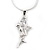 Silver Plated CZ 'Fairy' Pendant Necklace - 40cm Length - April Birth Stone - view 4