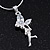 Silver Plated CZ 'Fairy' Pendant Necklace - 40cm Length - April Birth Stone - view 3