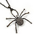 Shimmering Dim Grey Crystal Spider Pendant Necklace In Gun Metal - 60cm Length - view 3