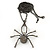 Shimmering Dim Grey Crystal Spider Pendant Necklace In Gun Metal - 60cm Length - view 2