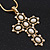 Simulated Pearl and Swarovski crystal 'Vaticana' Statement Cross Pendant and Chain (Gold Plating) - 36cm Length/ 8cm Extension - view 8