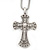 Caviar Simulated Pearl and Swarovski Crystal 'Crux Invicta' Statement Cross Pendant and Chain (Silver Plating) - 36cm Length/ 8cm Extension - view 2