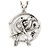 Burn Silver 'Love Birds' Pendant Necklace - 62cm Length/ 4cm Extension