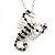 Long Black/Clear Swarovski Crystal 'Scorpion' Pendant Necklace In Rhodium Plating - 72cm Long/ 7cm Extension - view 7