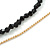 Long Black Faceted Glass Bead & Gold Beaded Chain Tassel Necklace - 76cm Length/ 12cm Tassel - view 5