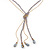 Long Light Purple Faceted Glass Bead & Gold Beaded Chain Tassel Necklace - 76cm Length/ 12cm Tassel - view 3