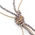 Long Light Purple Faceted Glass Bead & Gold Beaded Chain Tassel Necklace - 76cm Length/ 12cm Tassel - view 4