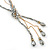 Long Metallic Silver Faceted Glass Bead & Gold Beaded Chain Tassel Necklace - 76cm Length/ 12cm Tassel - view 2
