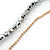 Long Metallic Silver Faceted Glass Bead & Gold Beaded Chain Tassel Necklace - 76cm Length/ 12cm Tassel - view 4
